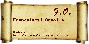 Francsiszti Orsolya névjegykártya