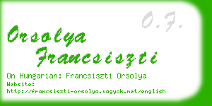 orsolya francsiszti business card